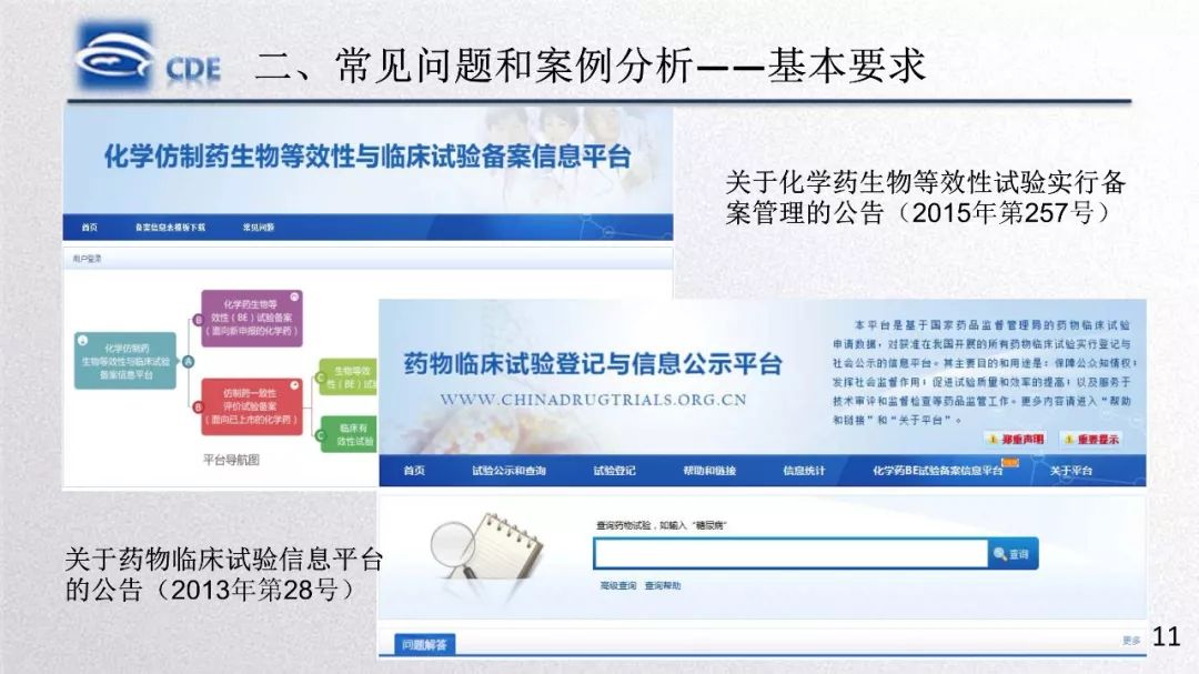 CDE：一致性评价受理审查中存在的问题和案例分析​
