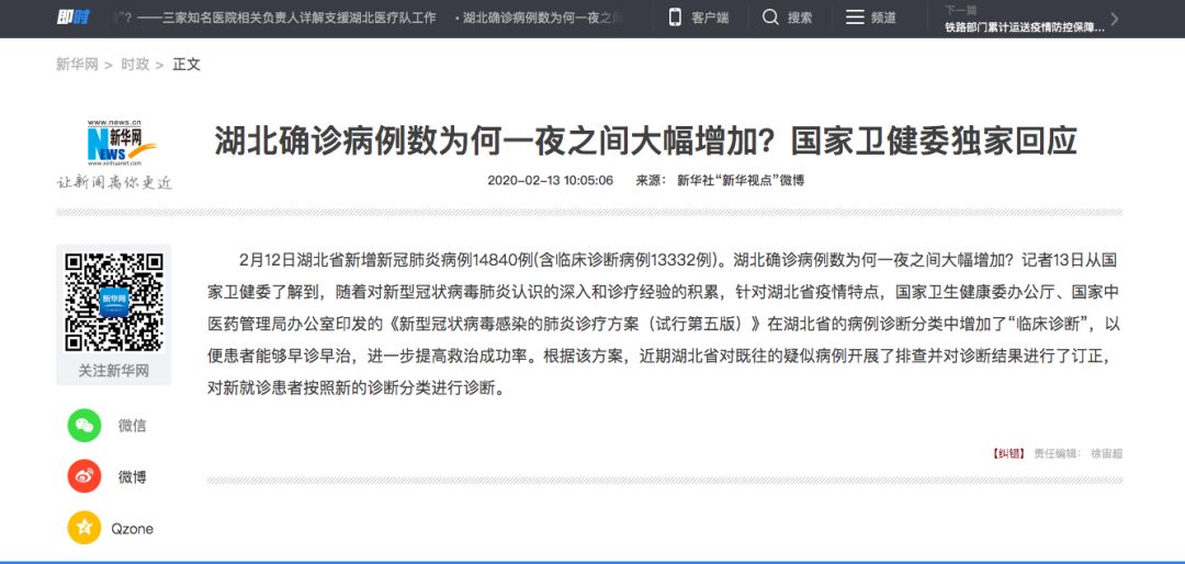 湖北确诊病例一夜新增过万？数据调整时间线梳理