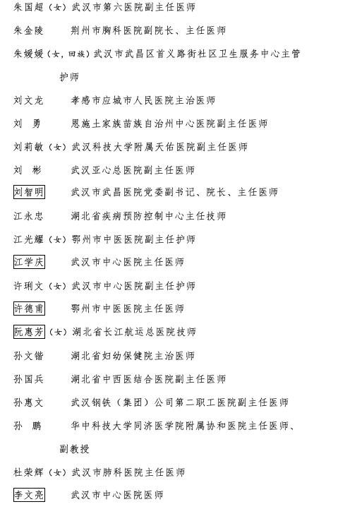 李文亮、刘智明等 34 人被追授新冠疫情防控先进个人称号