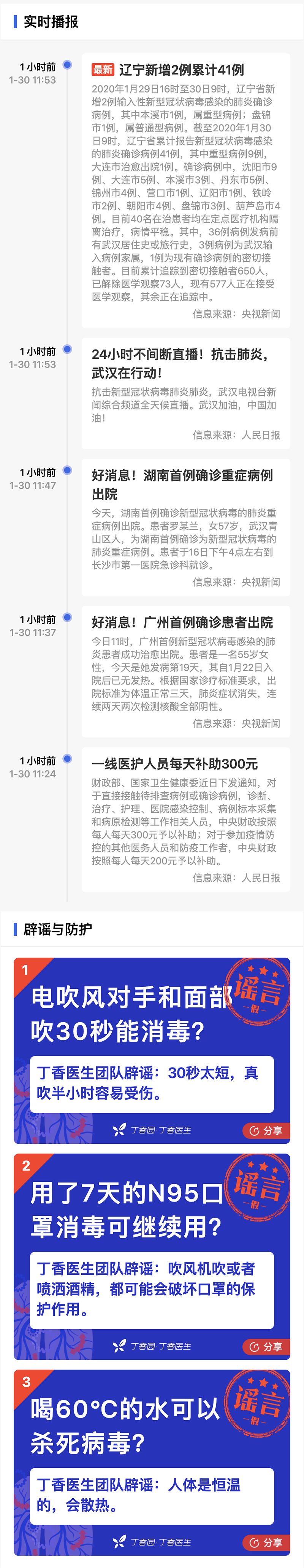 新型冠状病毒疫情每日播报 | 2020.01.30
