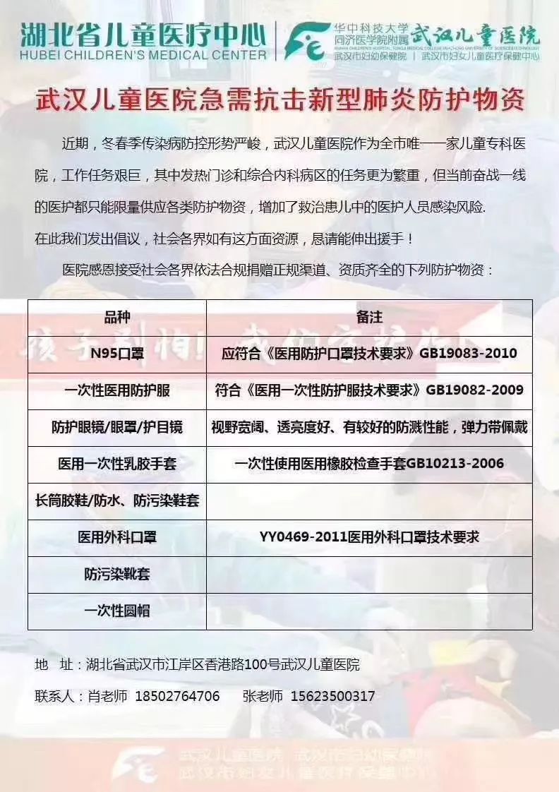 武汉多家医院物资紧张，请求支援！